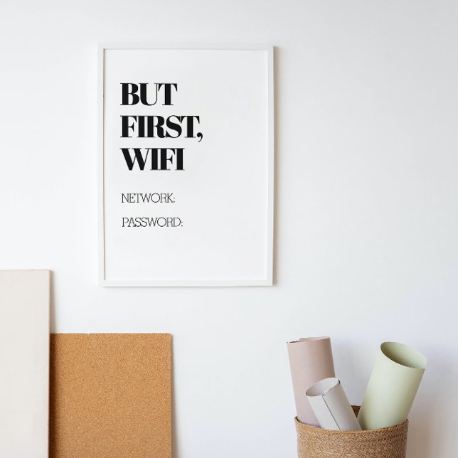 ABER ERSTENS: Wifi mit benutzerdefiniertem Netzwer Leinwanddruck (Von Creator hochgeladen)