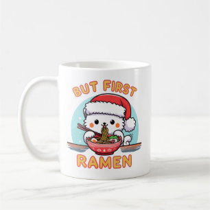 Aber First Ramen Weihnachten Weihnachtsmann Liebha Kaffeetasse