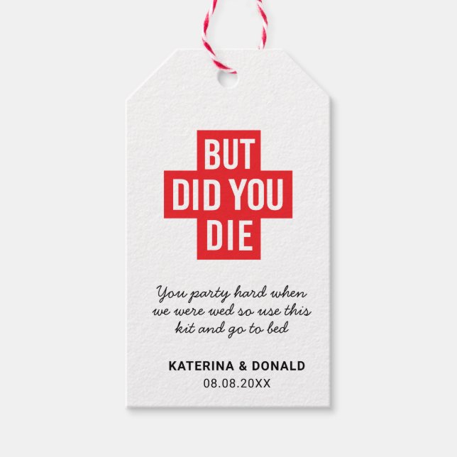 Aber hast du Red Wedding Hangover Erholung Kit Die Geschenkanhänger (Vorderseite)