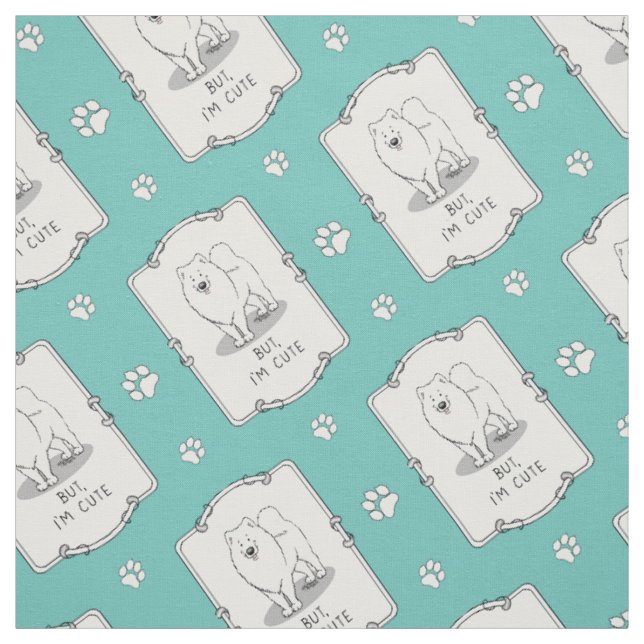 Aber ich bin Niedlich Samoyed Dog Stoff (Muster)
