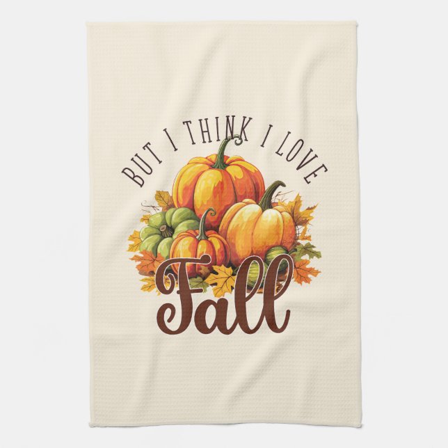 Aber ich glaube, ich Liebe fallen - Pumpkins & Blä Geschirrtuch (Vertikal)