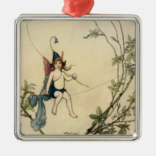 Aber Puck saß auf einem SpinnenThread Silbernes Ornament