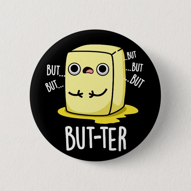 Aber ter Funny Butter Pun Dark BG Button (Vorderseite)