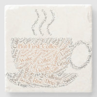 Aber zuerst, Coffee Word Art Untersetzer