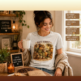 Aber zuerst Kaffee Capybara liest Buch Süßes Tier Tri-Blend Shirt