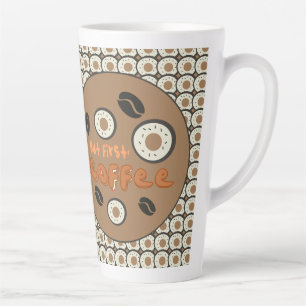 Aber zuerst Kaffee-Glasur-Donuts Braun Milchtasse