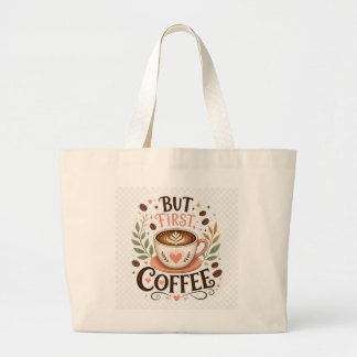 Aber zuerst Kaffee Kaffee Liebhaber Niedlich Jumbo Stoffbeutel
