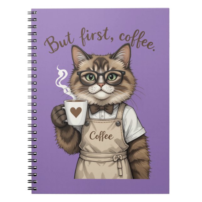 Aber zuerst Kaffee Katze Notizblock (Vorderseite)