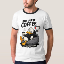 ABER ZUERST KAFFEE Lustiger Kaffee-Ringer-T-Shirt T-Shirt