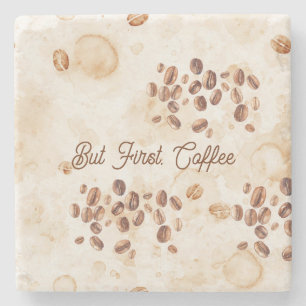 Aber zuerst Kaffee Steinuntersetzer