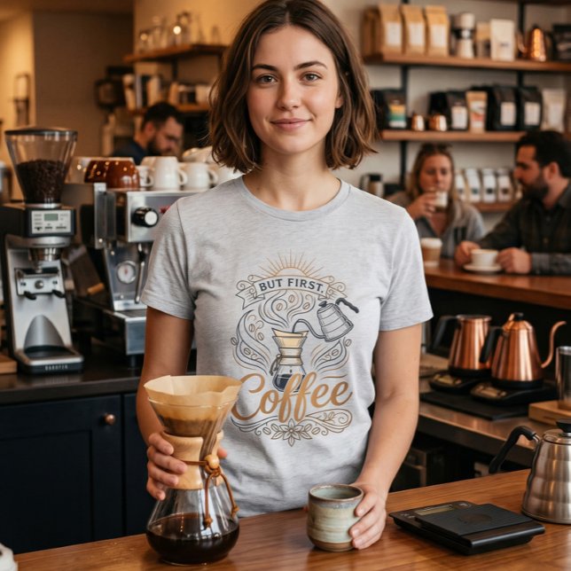 Aber zuerst Kaffee Tri-Blend Shirt (Von Creator hochgeladen)