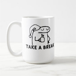 Aber zuerst, Kaffeepause Handgezeichnet Kaffeetasse