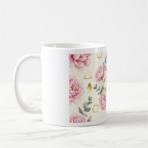 Aber zuerst Kaffeetasse Florale Rosen-Gold-Kaffe