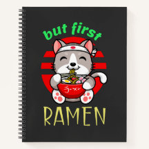 aber zuerst Ramen. niedliche Katze, die Ramen isst