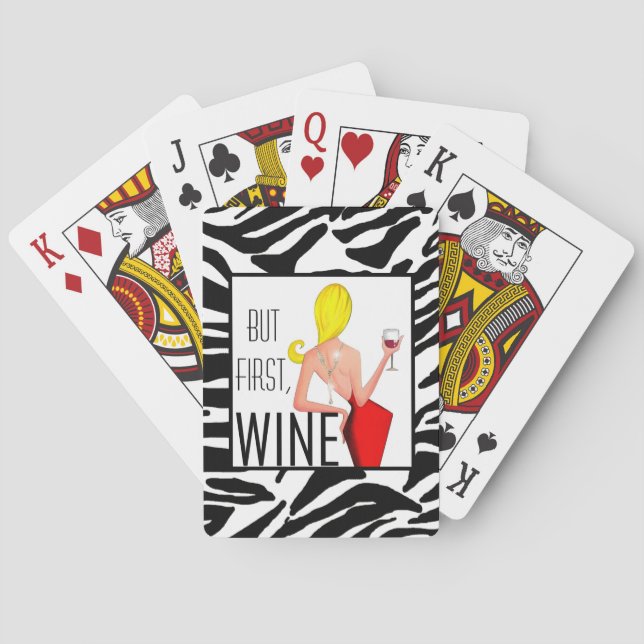 "Aber zuerst, Wein!" DIVA Playing Cards Spielkarten (Rückseite)