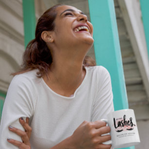 Aber zuerst Wimpern Wimperntechniker Monogramm Kaffeetasse