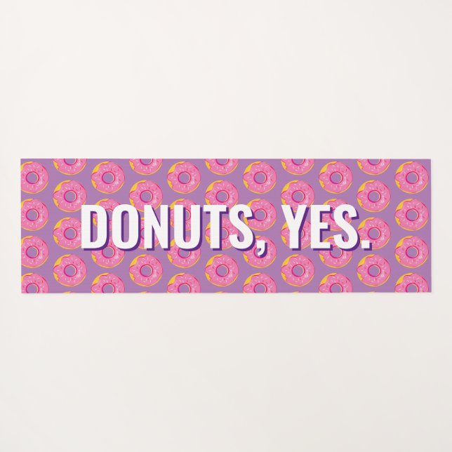 Aber zuerst, Yoga und Donuts Fun Moderne Muster Yo Yogamatte (Rückseite (Horizontal))