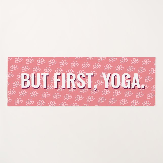 Aber zuerst Yoga und Wein Fun Moderne Muster Yoga Yogamatte (Vorderseite (Horizontal))
