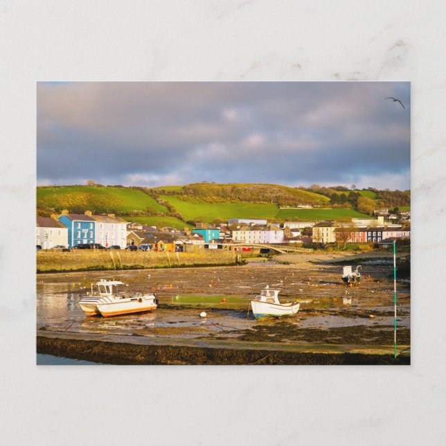 Aberaeron - Hafen - Frühjahr Postkarte (Vorderseite)