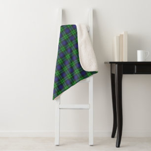 Abercrombie Blau Grün Tartan Kariert Schottisch Sherpadecke