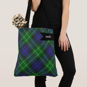 Abercrombie Blue Green Tartan Kariert schottisch Tasche