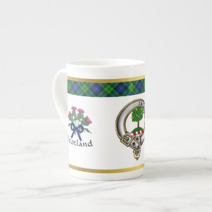 Abercrombie Clan Abzeichen Tartan & Motto Prozellantasse
