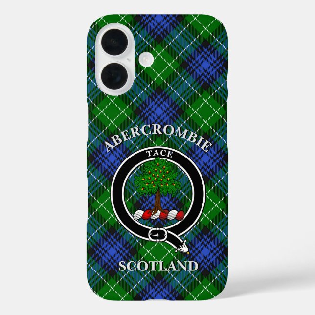 Abercrombie Clan Abzeichen & Tartan Personalisiert iPhone 16 Hülle (Rückseite)