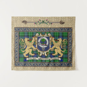 Abercrombie Clan Abzeichen & Tartan w/Lions Wandteppich