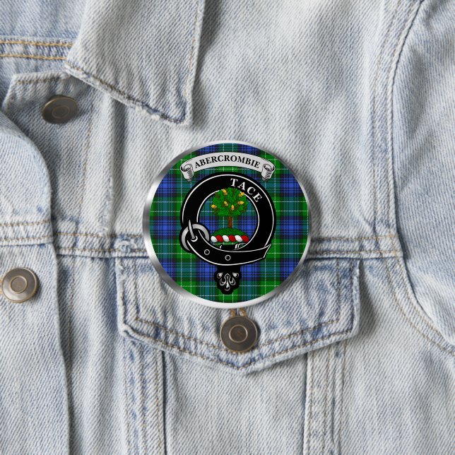 Abercrombie Clan Badge & Tartan Button (Beispiel)