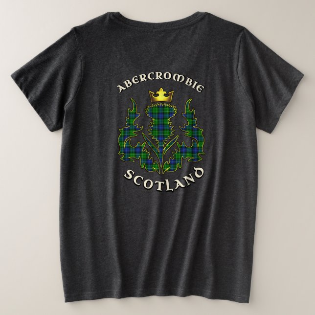 Abercrombie Clan Badge & Tartan Crowned Thistle (Design dos)