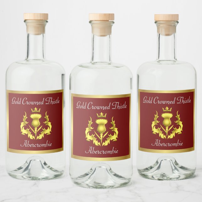 Abercrombie Gold Crowned Thistle Alkoholflaschenetikett (Flaschen)
