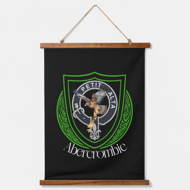 Abercrombie Scottish Clan Crest Wandteppich Mit Holzrahmen (Vorderseite)