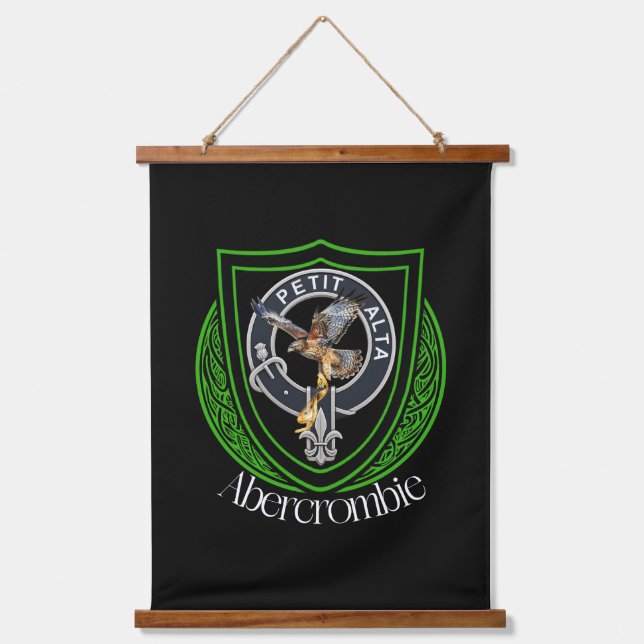 Abercrombie Scottish Clan Crest Wandteppich Mit Holzrahmen (Vorderseite)