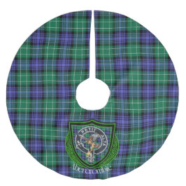 Abercrombie Scottish Clan Tartan and Crest Polyester Weihnachtsbaumdecke