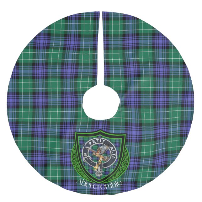 Abercrombie Scottish Clan Tartan and Crest Polyester Weihnachtsbaumdecke (Vorderseite)