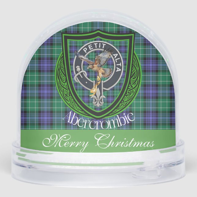 Abercrombie Scottish Clan Tartan and Crest Schneekugeln (Rückseite)