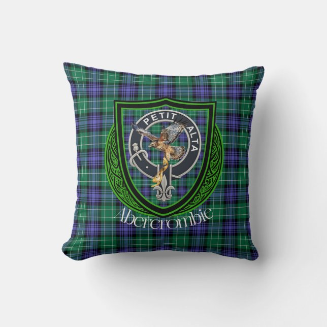 Abercrombie Scottish Clan Tartan & Wappen Kissen (Vorderseite)