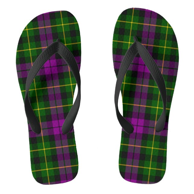 Abercrombie Tartan Lila & Green Adult Flip Flops (Fußbett)