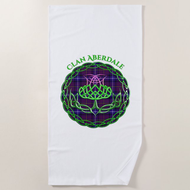 Aberdale Scottish Tartan Celtic Thistle Strandtuch (Vorderseite)