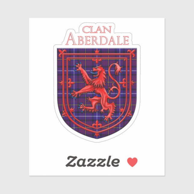 Aberdale Tartan Scottish Kariert Lion Rampant Aufkleber (Blatt)