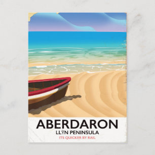 Aberdaron, LlÆPeninsula Wales seaside poster Postkarte