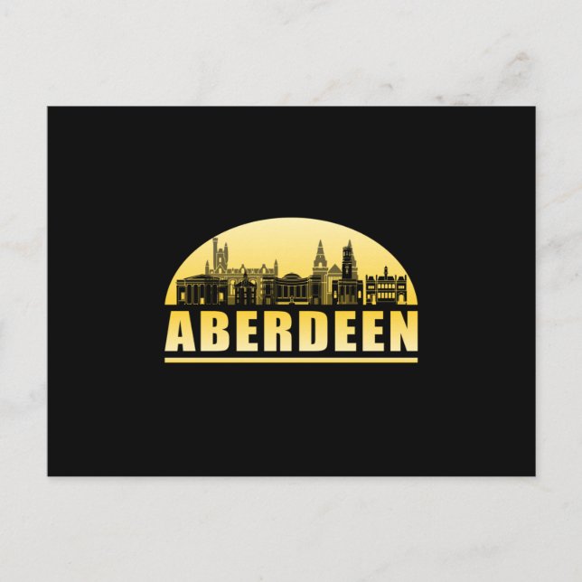 Aberdeen City Cityscape Skyline Funny Gift Idee Postkarte (Vorderseite)