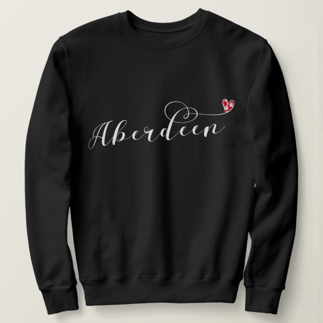 Aberdeen Flag Heart, Aberdonian Sweatshirt (Design vorne)