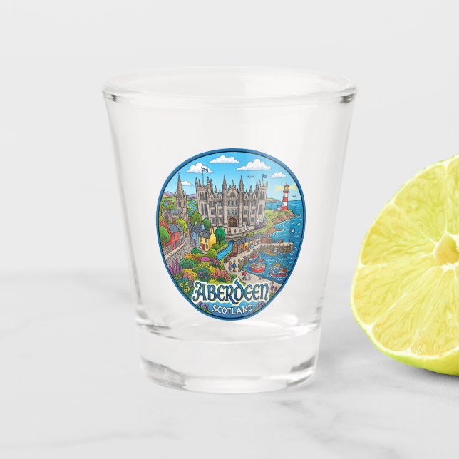 Aberdeen Schottland Schnapsglas (Vorderseite)