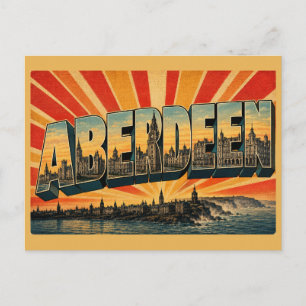 Aberdeen Schottland Vintage Reise Kunst Postkarte