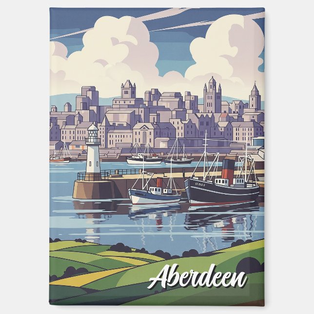 Aberdeen Scotland Travel Magnet (Vorderseite)