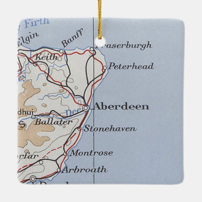 Aberdeen Scotland Vintage Keramikornament (Rückseite)