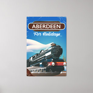 Aberdeen Scotland Vintages Zugreisepakster Leinwanddruck