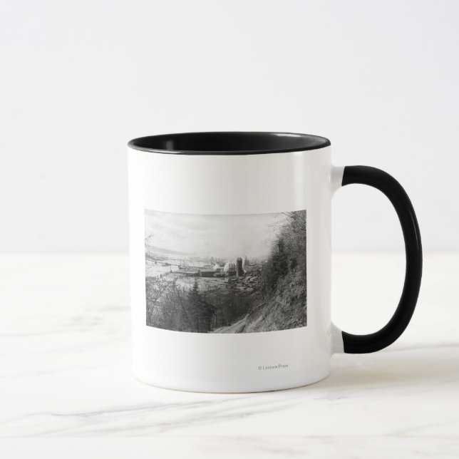 Aberdeen, WA Town View Mill und Harbour Fotograp Tasse (Rechts)
