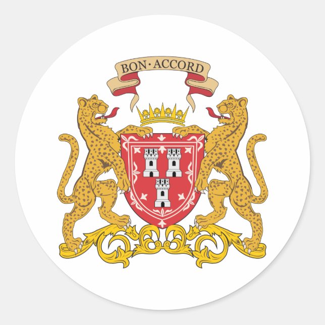Aberdeen-Wappen Runder Aufkleber (Vorderseite)